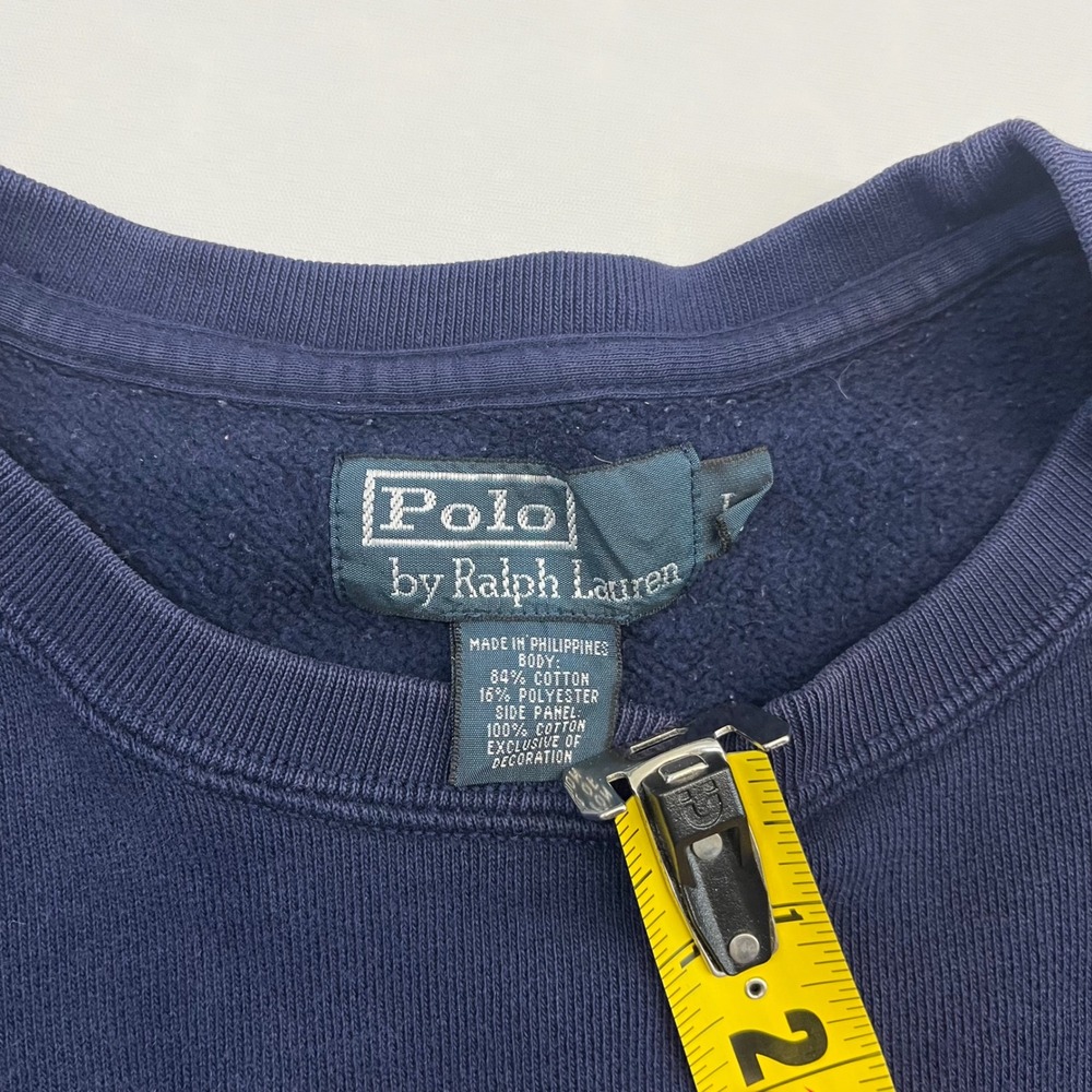Polo Ralph Lauren Sweatshirt Mens Navy Blue Embroidered Pony Preppy L Pullover - Picture 7 of 11